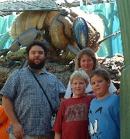 Vince, max.Carol, and Asa in the "Honey we shrunk ourselves" play area at the MGM studios theme Park September3, 2001