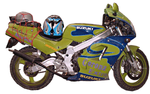 Suzuki water cooled, alloy frame, 145cc Ninja superbike