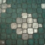 Sidewalk tiles: Green and white  squares  - KunMing